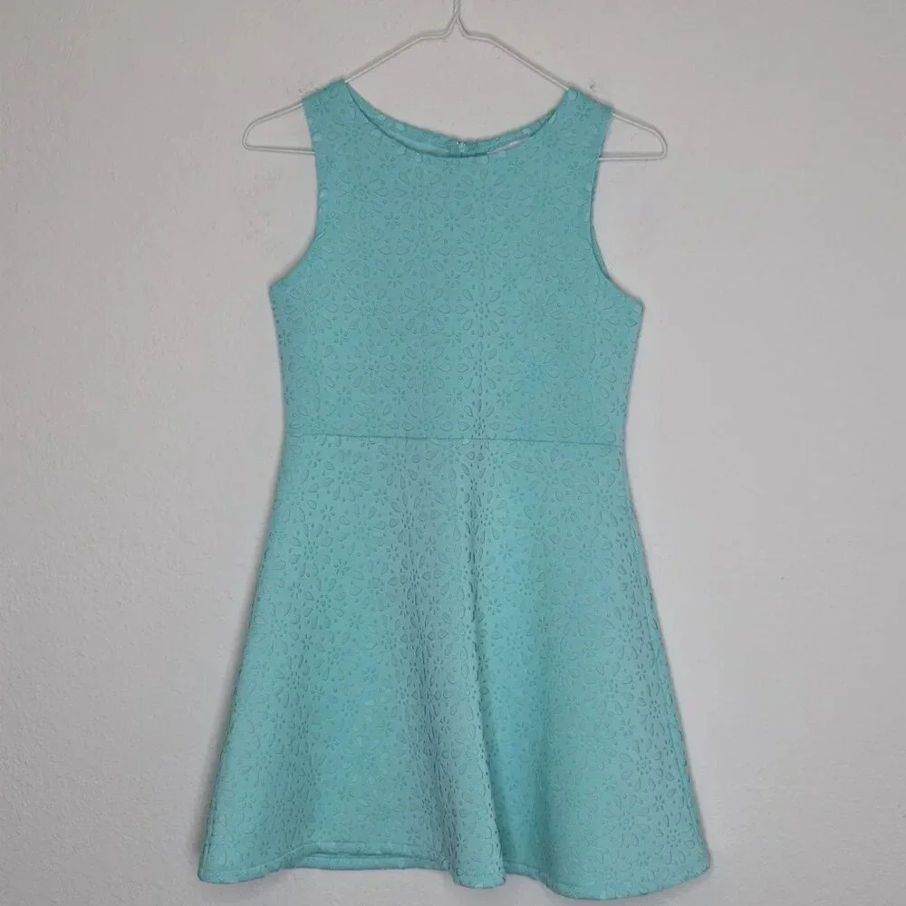 The Childrens Place Dress Daisy Floral Sz L 10/12 Laser Cut Party Coquette